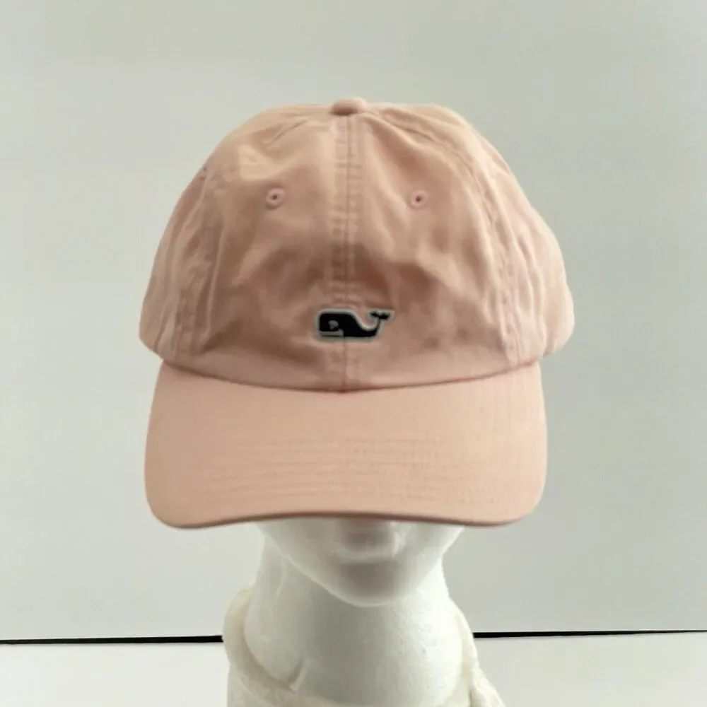 Vineyard Vines Baseball Cap Hat Womens One Size Pink Whale Logo Adjustable
